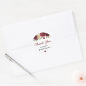 Marsala Bordeaux Herfst Cadeau Bruidsfeest Bedankt Ronde Sticker (Envelop)