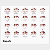 Marsala Bordeaux herfst cadeau bruiloft feest beda Ronde Sticker (Vel)