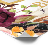 Marsala Bordeaux Roze Bloemige Fotorekwisiet Poster (Hoek)