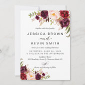 Marsala bordeauxrood bloem kaart (Voorkant)