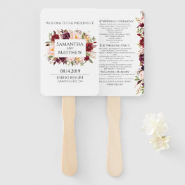 Marsala Borded Wedding Program Handwaaier