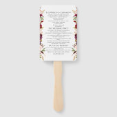 Marsala Borded Wedding Program Handwaaier (Achterkant)