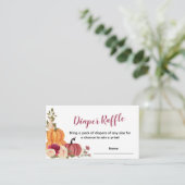 Marsala Bourgogne Bloemen Baby shower Luier Raffle Informatiekaartje (Staand voorkant)