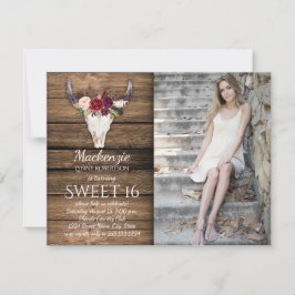 Marsala Bourgogne Bloemen Koe Schedel Foto Sweet 1 Kaart