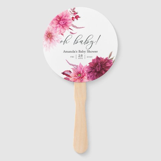 Marsala - Bourgogne en Blush Autumn Baby shower Handwaaier (Voorkant)