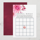 Marsala - Bourgogne en Blush Autumn Bridal Bingo Advieskaart (Voorkant / Achterkant)