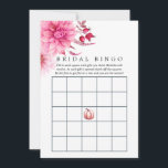 Marsala - Bourgogne en Blush Autumn Bridal Bingo Advieskaart<br><div class="desc">Bourgogne en wazige roze herfst waterverf florale vrijgezellenfeest bingo-kaarten met herfstdagbladen en bladerbladeren.</div>