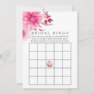 Marsala - Bourgogne en Blush Autumn Bridal Bingo Advieskaart