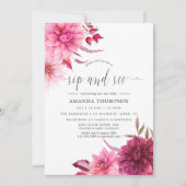 Marsala - Bourgogne en Blush Floral Sip en Zie Kaart (Voorkant)