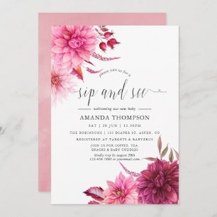 Marsala - Bourgogne en Blush Floral Sip en Zie Kaart