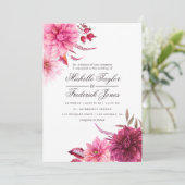 Marsala - Bourgogne en Blush herfst Wedding Kaart (Staand voorkant)