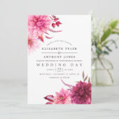 Marsala - Bourgogne en Blush herfst Wedding Kaart (Staand voorkant)