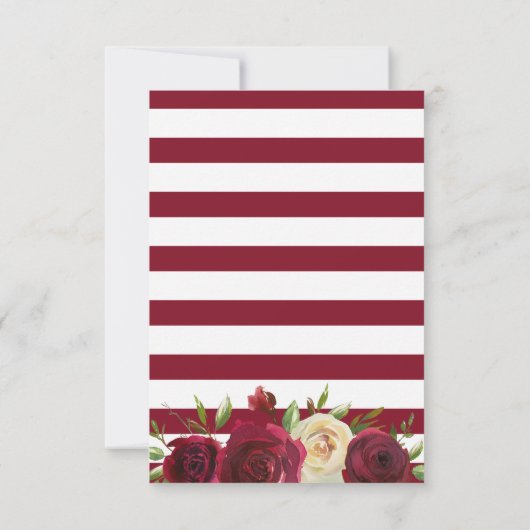 Marsala Bourgogne Herfst Winter Huwelijksverblijf RSVP Kaartje (Achterkant)