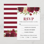 Marsala Bourgogne Herfst Winter Huwelijksverblijf RSVP Kaartje (Voorkant / Achterkant)