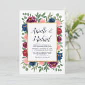 Marsala Bourgogne Marine Blauw Goud Blush Herfst B Kaart (Staand voorkant)