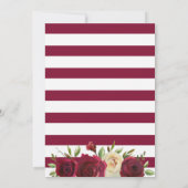 Marsala Bourgogne Rode Bloemen Herfst Winterbruilo Kaart (Achterkant)