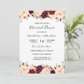 Marsala Bourgogne Rode Waterverf repetitie diner Kaart (Staand voorkant)