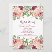 Marsala Bourgogne Rustic Floral Glam Vrijgezellenf Kaart (Voorkant)