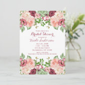 Marsala Bourgogne Rustic Floral Glam Vrijgezellenf Kaart (Staand voorkant)