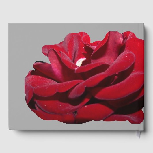 Marsala Bourgondië Bloemen Grijs Trouwboek Gastenboek (Achterkant)