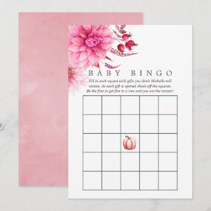Marsala - Bourgondië & Blush Herfst Baby Bingo Kaart
