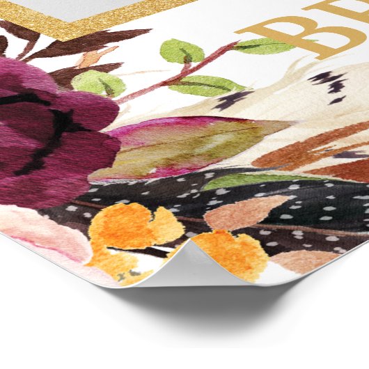 Marsala Bourgondië Blush Roze Bloem Foto Requisiet Poster (Hoek)