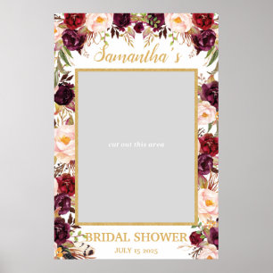 Marsala Bourgondië Blush Roze Bloem Foto Requisiet Poster