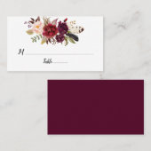 Marsala Bourgondië Boho Rozen Platte plaats kaarte Plaatskaartje (Voorkant / Achterkant)