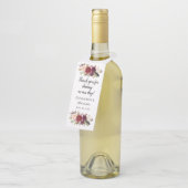 Marsala Bourgondië Boho Waterverf Bloemen Flessenhanger (Schuin)