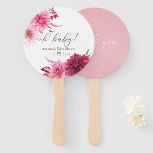 Marsala - Bourgondië en Blush Herfst Baby Shower Handwaaier