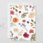 Marsala Bourgondië Floral Pumpkin Baby shower Kaart (Achterkant)