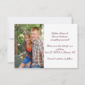 Marsala Bourgondië Rode Boho Hoorns Foto Save The Date (Achterkant)