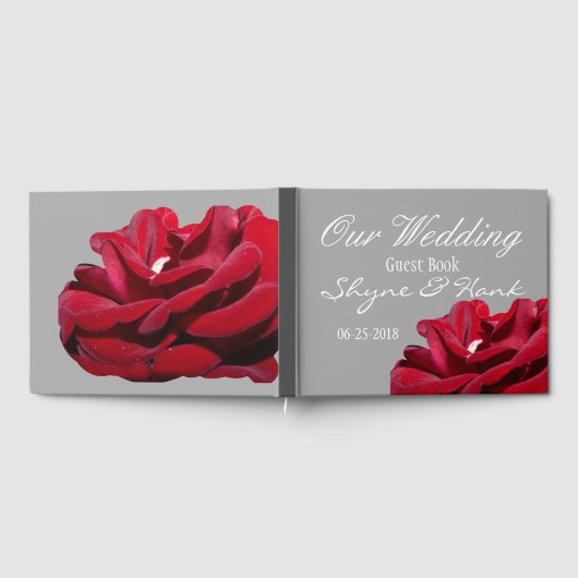 Marsala Bourgondië Rode bruiloft gastenboek (Volledig)