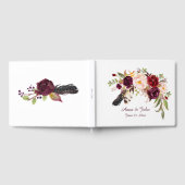 Marsala Bourgondië Rozen Boho Feathers Gastenboek (Volledig)