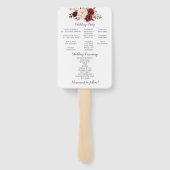 Marsala Bourgondië Waterverf Rozen Programma Fans Handwaaier (Achterkant)