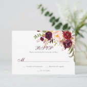 Marsala Bourgondië Witte Rode Rozen Classic RSVP | (Staand voorkant)