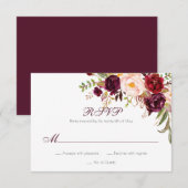 Marsala Bourgondië Witte Rode Rozen Classic RSVP | (Voorkant / Achterkant)