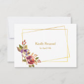 Marsala Bronze Rozen Floral Wedding RSVP (Voorkant)