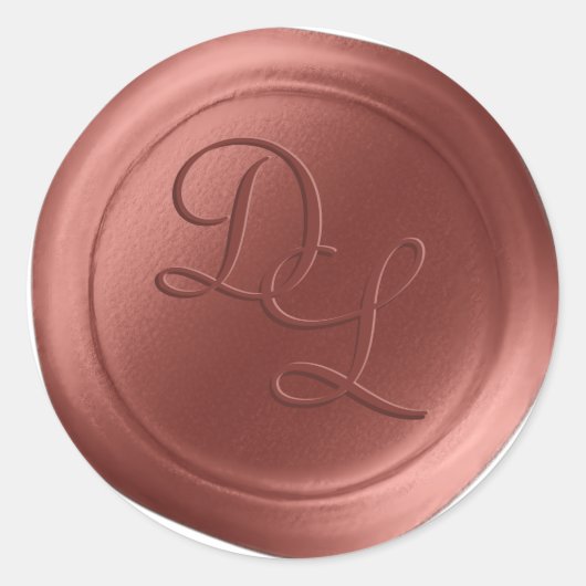 Marsala Brown 2 Letter Monogram Wax Seal Stickers (Voorkant)