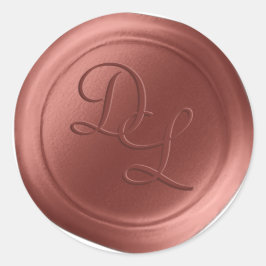 Marsala Brown 2 Letter Monogram Wax Seal Stickers