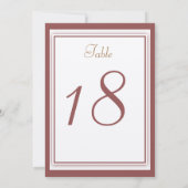 Marsala Bruidstaart Tafel Nummerkaart Kaart (Achterkant)