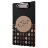 Marsala Bruine Zwarte Stip Monogram Klembord (Links)
