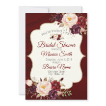 Marsala Burgandy Waterverf Floral Vrijgezellenfees