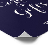 Marsala & Burgundy Bloemen op Navy Kaarten & Cadea Poster (Hoek)