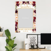 Marsala burgundy blush baby shower foto prop poster (Thuiskantoor)