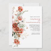 Marsala Burgundy Blush Herfst Floral Wedding Invit Kaart (Voorkant)