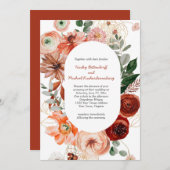 Marsala Burgundy Blush Herfst Floral Wedding Invit Kaart (Voorkant / Achterkant)