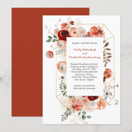 Marsala Burgundy Blush Herfst Floral Wedding Kaart