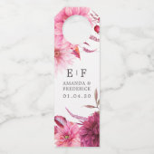 Marsala - Burgundy en Blush Autumn Wedding Favor Flessenhanger (Voorkant)