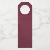 Marsala - Burgundy en Blush Autumn Wedding Favor Flessenhanger (Achterkant)
